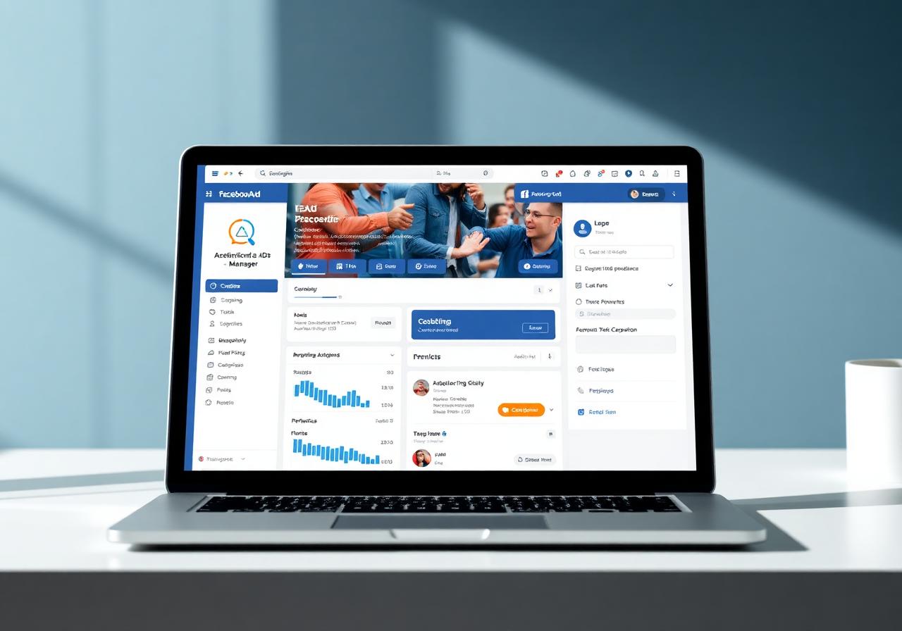 Interface do Meta Ads Manager com campanhas ativas