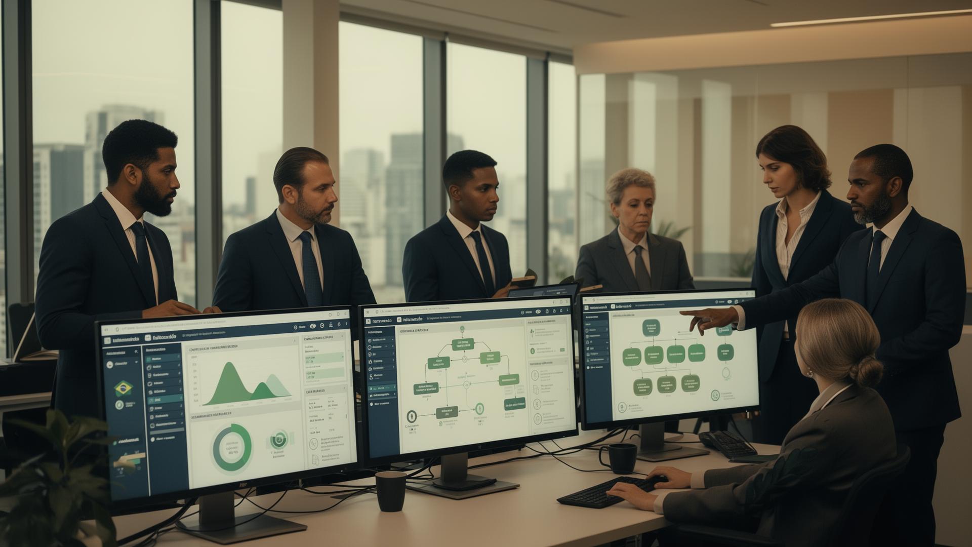 Equipe analisando indicadores ambientais e ESG